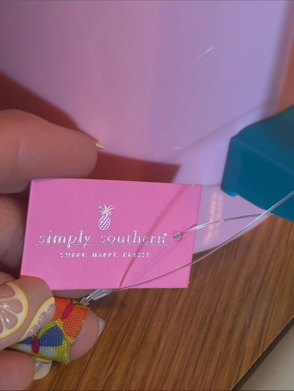 Simply Southern SunKissed Pink & Teal Travel Mug by